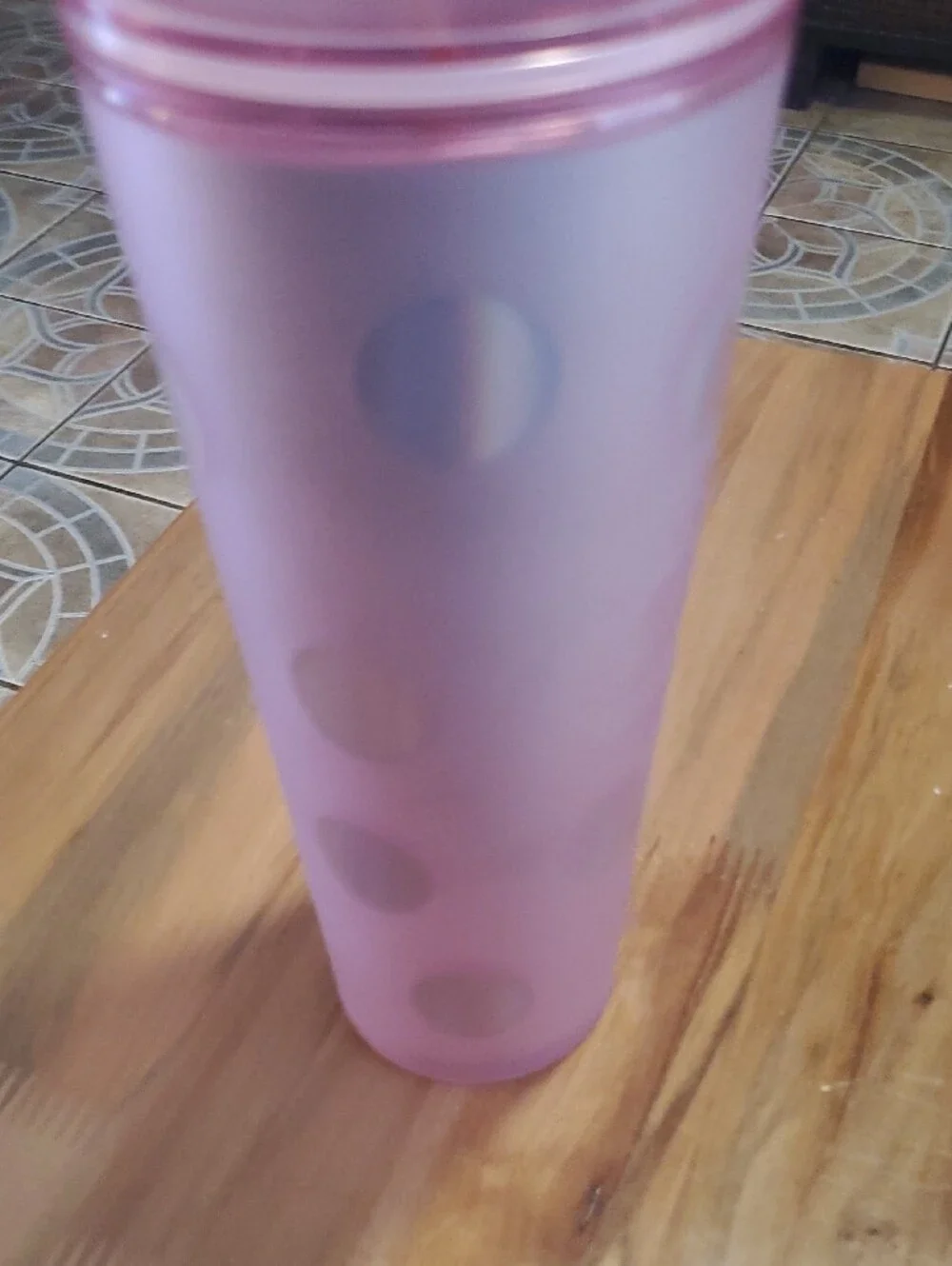 Starbucks Purple Frosted Polka Dot Tumbler with Lid & Straw